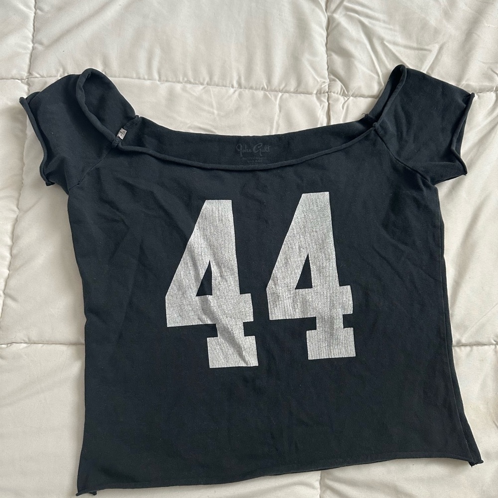 Brandy Melville Black Top with White '44' Print